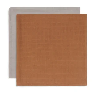 Hydrofiele Doek Large 115x115cm Bamboe Katoen - Caramel - 2 Stuks