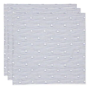 Hydrofiele Doek Small 70x70cm Miffy Stripe - Navy - 3 Stuks