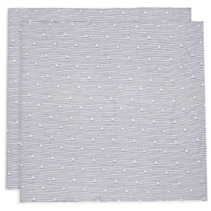 Hydrofiele Doek Large 115x115cm Miffy Stripe - Navy - 2 Stuks