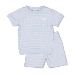 Feetje shortama wafel - baby blauw